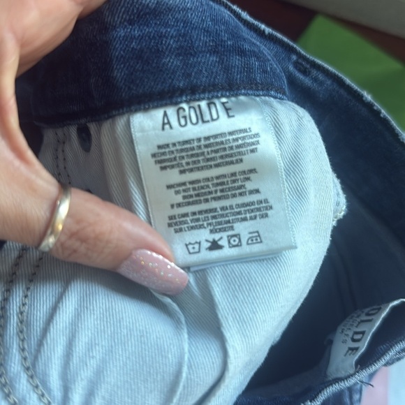 AGolde Blue Ankle Cropped Jeans with Distressed Details - Picture 8 of 8